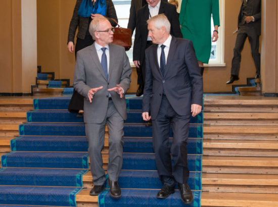 Riigikogu esimees Eiki Nestor kohtus Euroopa Nõukogu peasekretäri Thorbjørn Jaglandiga